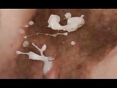 Interracial cum på mom s store tykke bush